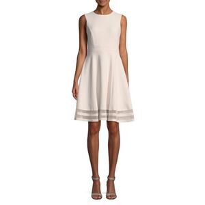 Calvin Klein Illusion Fit n Flare Sleeveless Blush Dress Women's Size 16P